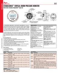 Thumbnail of document Brochure - RPMC Stabilisense Critical Room Pressure Monitor